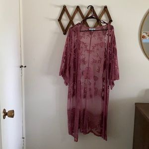 Purple lace kimono